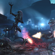 A soldier shoots an alien in the game Aliens: Colonial Marines.